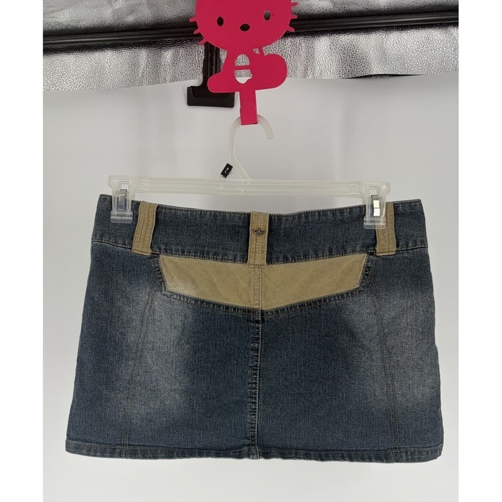 Y2K Dutchess Jeans Denim Micro Mini Skirt Studded Low Rise Sexy Club Size 5 - Picture 2 of 10